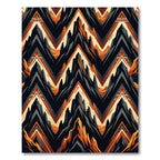 Crimson Black Mountain Chevron Waves Rug