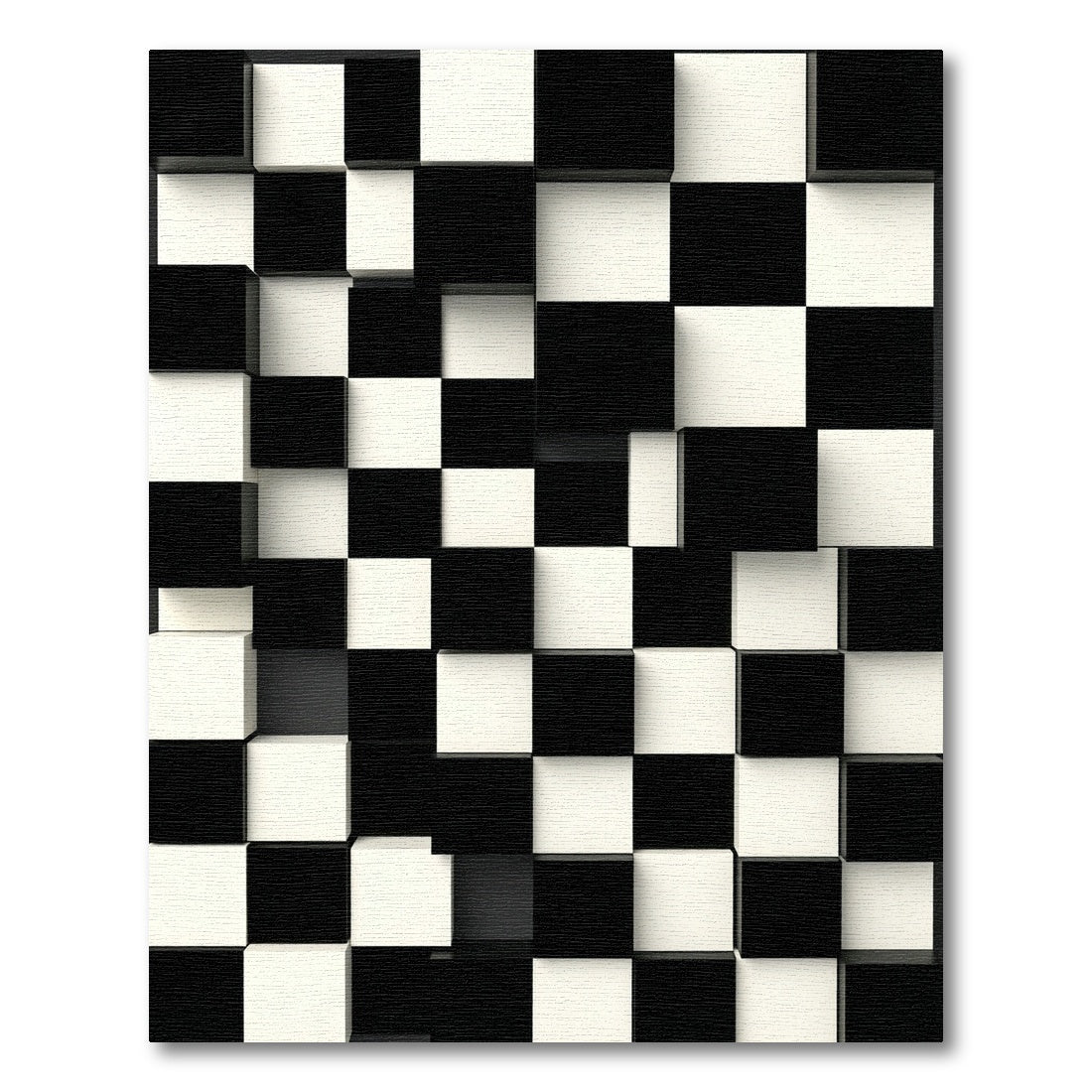 Trio Dimensional Chessboard Effect Rug