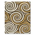 Gold Cream Brown Swirling Waves Rug