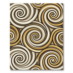 Gold Cream Brown Swirling Waves Rug