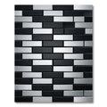 Modern Black White Brick Area Rug