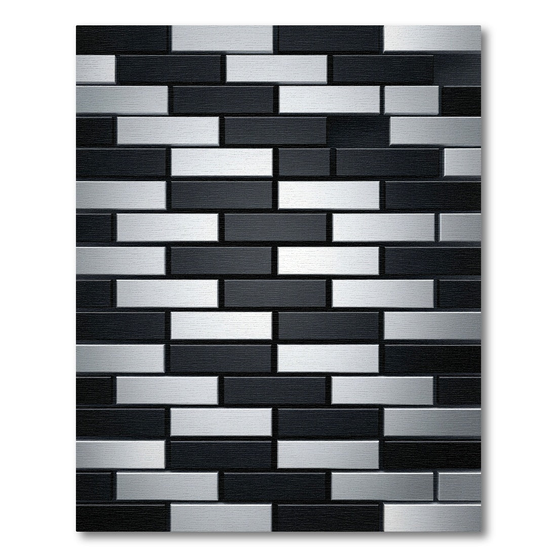 Modern Black White Brick Area Rug