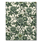 Vintage Sage Rose Botanical Garden Rug