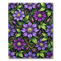 Rich Purple Clematis Garden Vines Rug