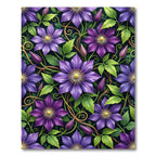 Rich Purple Clematis Garden Vines Rug