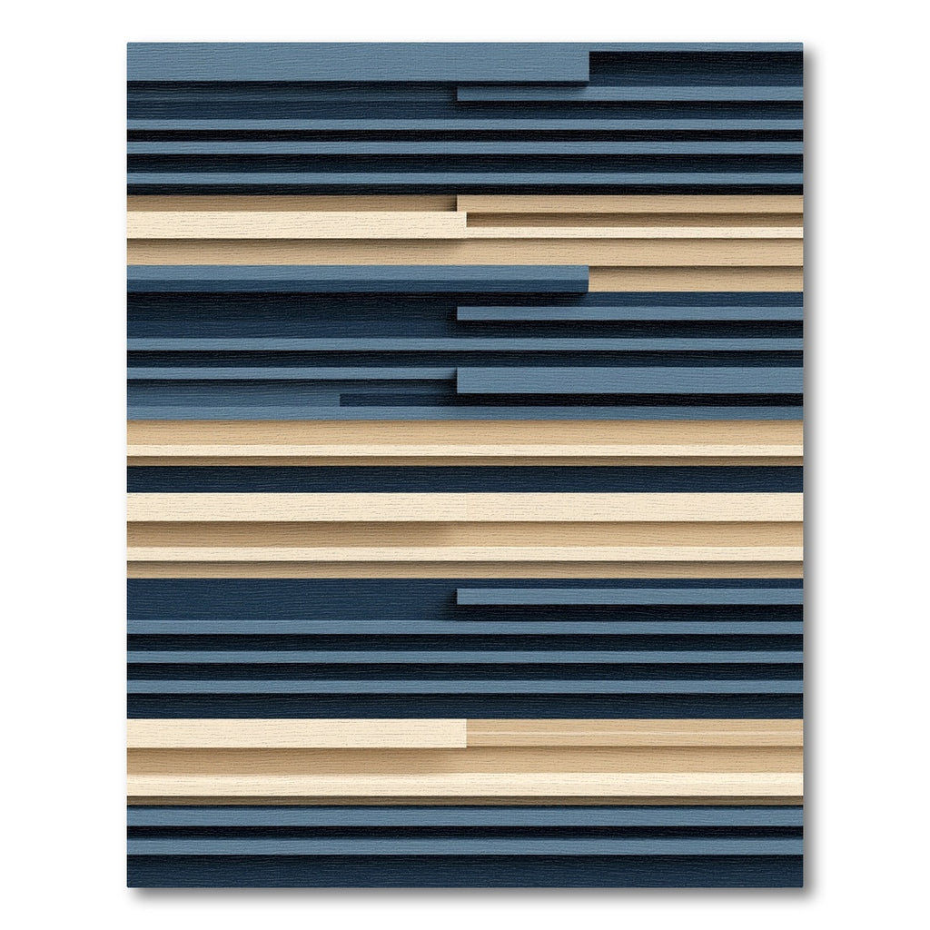 Indigo Tan Horizontal Layered Rug