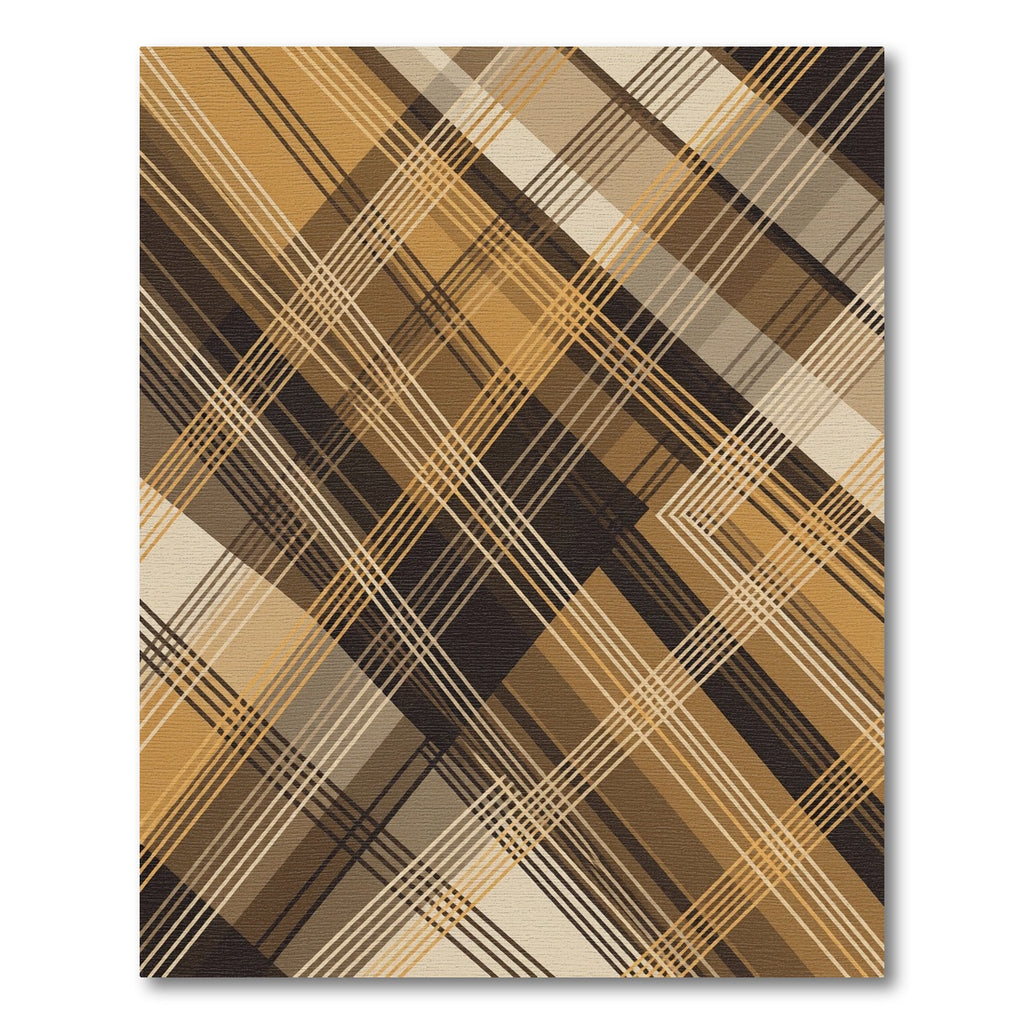 Contemporary Earth Tone Diagonal Plaid Rug
