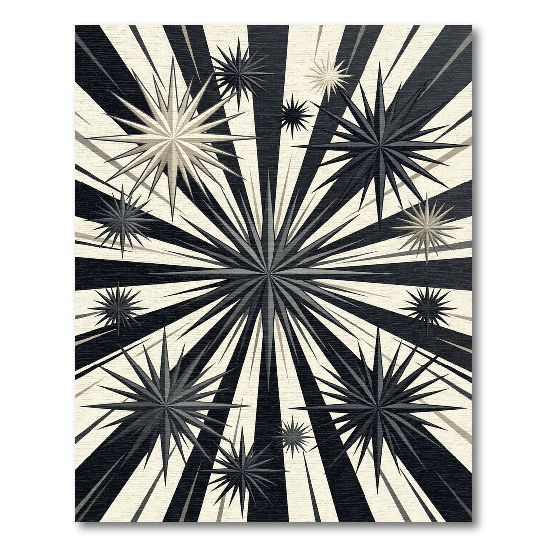Monochrome Radiant Starburst Geometric Rug