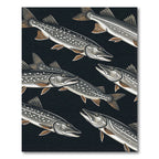 Northern Pike Aquatic Black Fish Illustration Rug