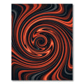 Fiery Burnt Orange Abstract Swirl Vortex Rug