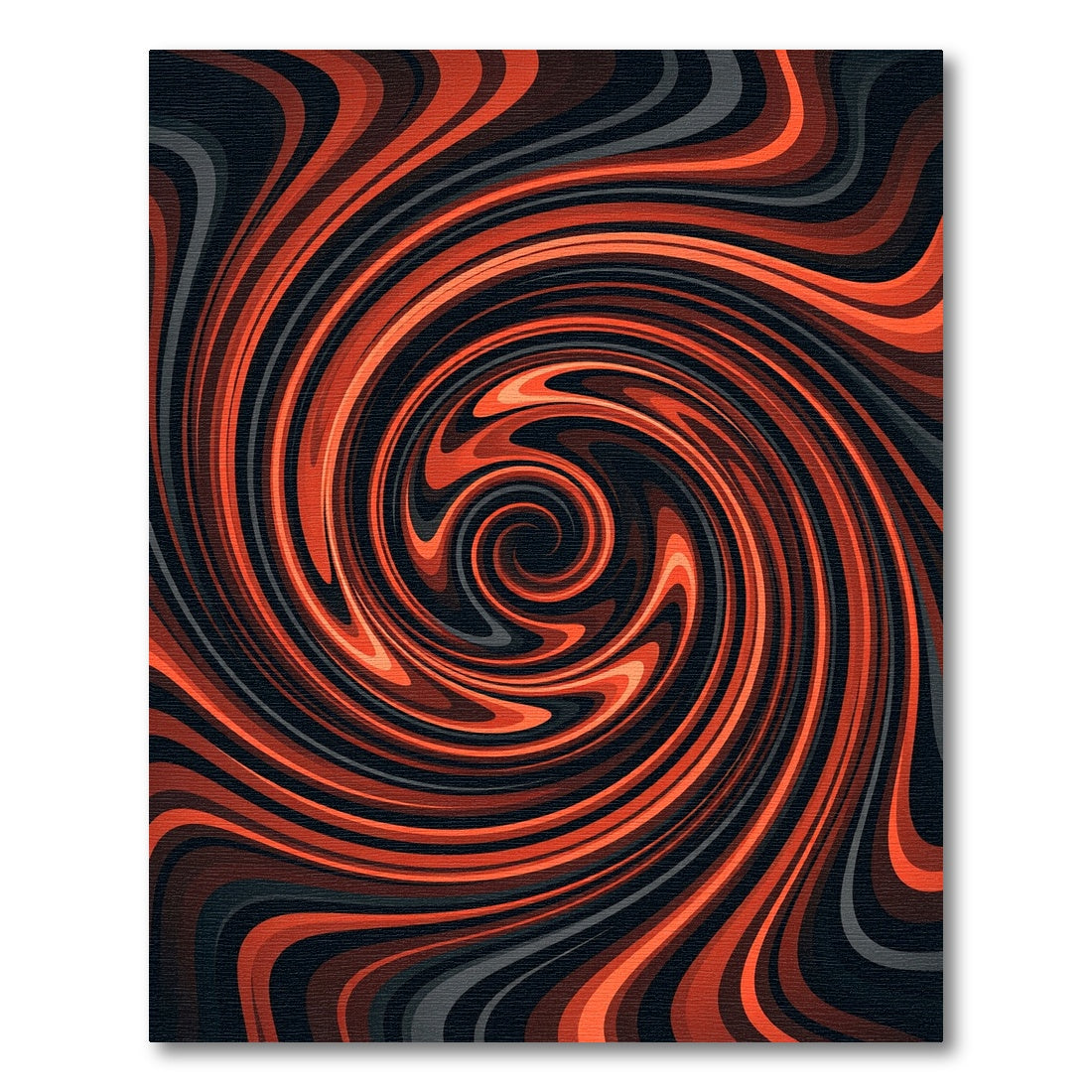 Fiery Burnt Orange Abstract Swirl Vortex Rug