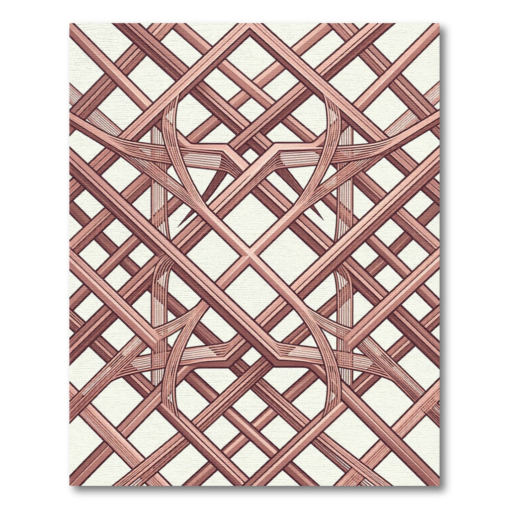 Copper Interwoven Gilded Lattice Abstract Rug