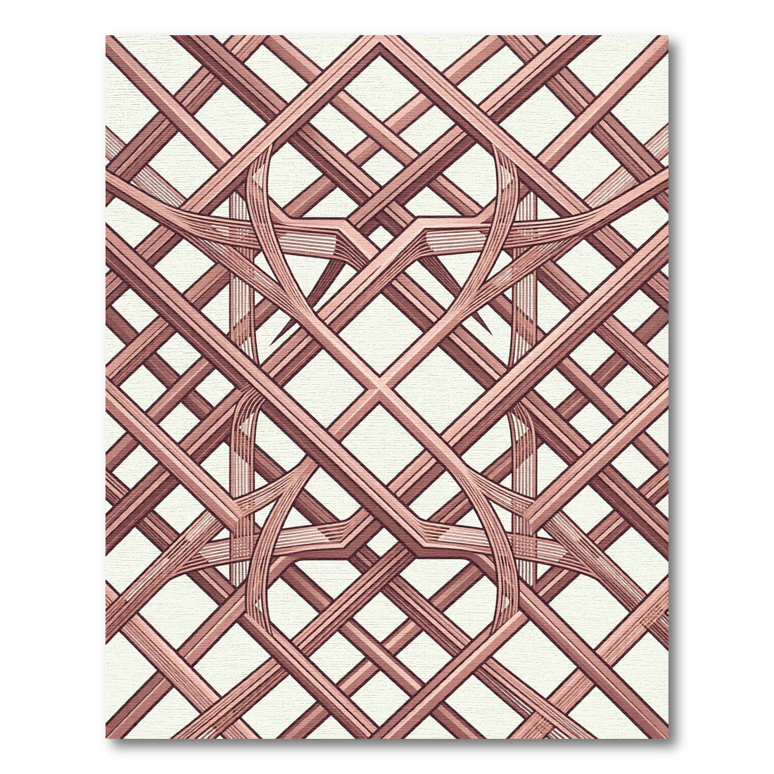 Copper Interwoven Gilded Lattice Abstract Rug
