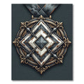 Steampunk Industrial Diamond Crest Rug