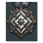 Steampunk Industrial Diamond Crest Rug