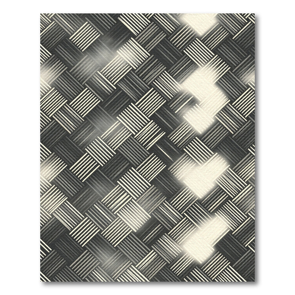 Monochrome Woven Texture Herringbone Rug