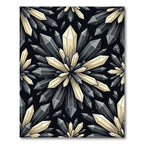 Monochrome Crystal Burst Geometric Art Rug