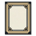 Art Deco Black Gold Geometric Frame Rug