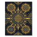 Golden Aztec Sunburst Celestial Medallion Rug
