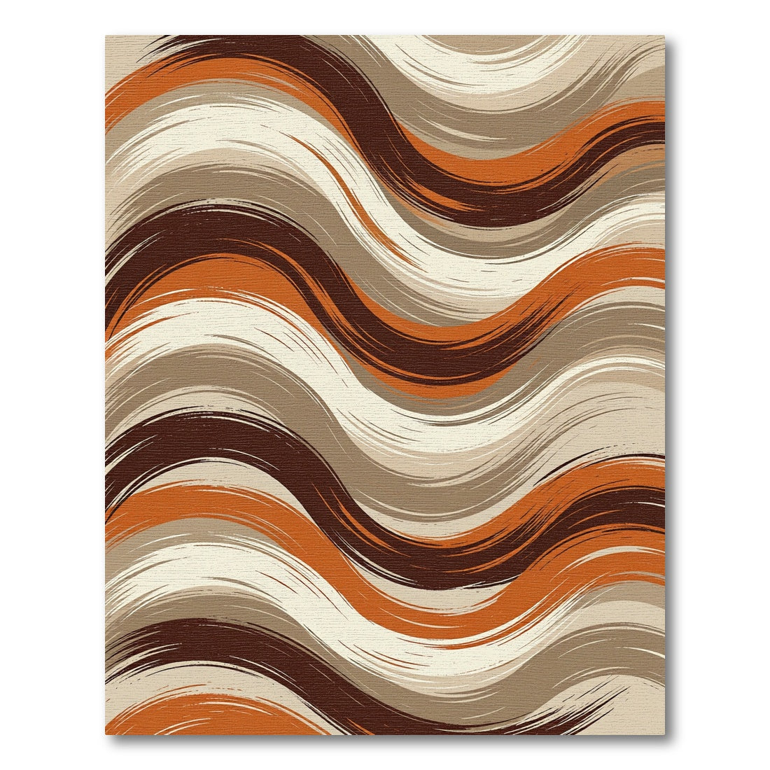 Modern Earthy Wave Abstract Rug