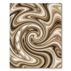 Brown Marble Swirl Abstraction Rug