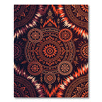 Fiery Orange Tribal Sunburst Mandala Rug