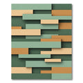 Modern Sage And Ochre Layered Blocks Rug