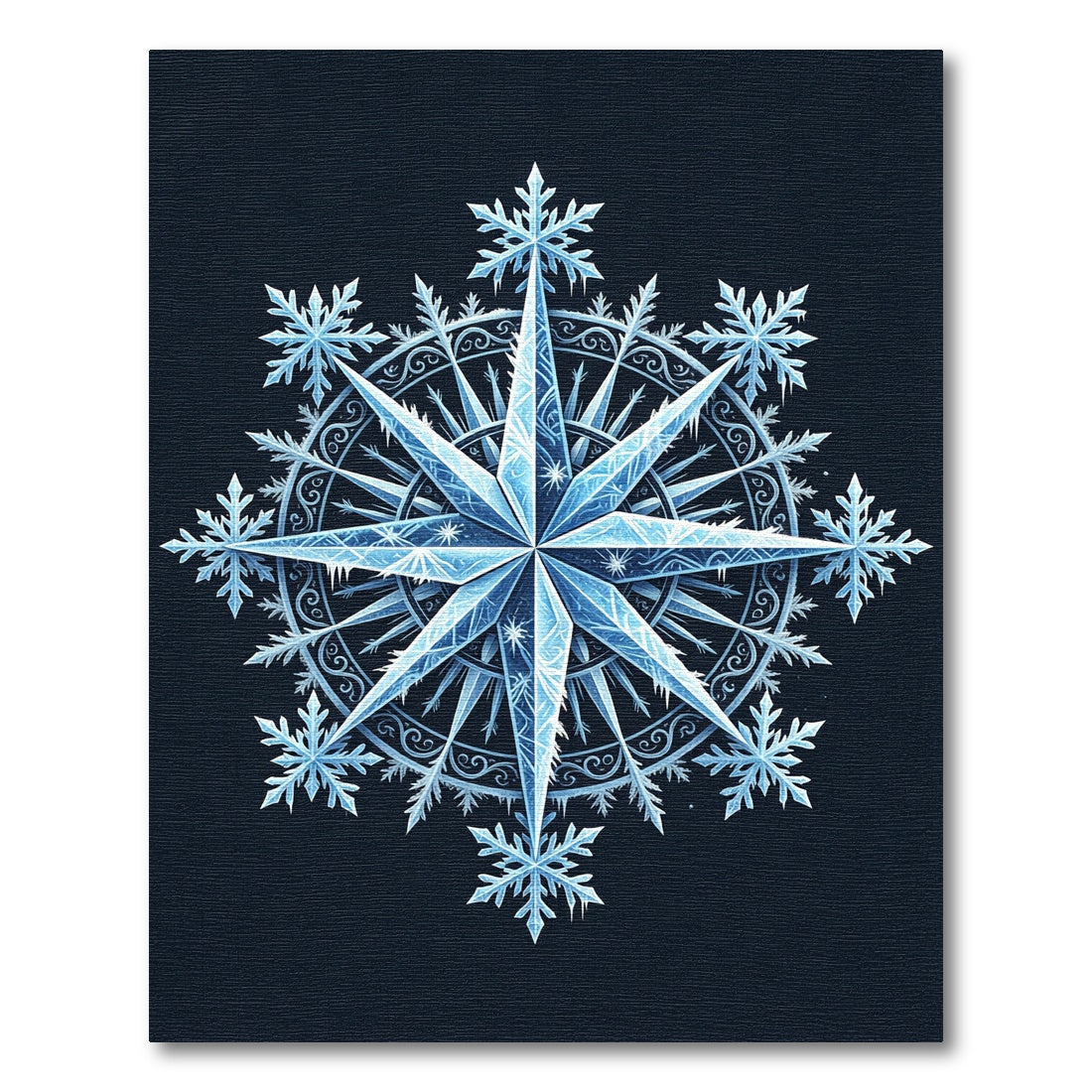 Icy Blue Nordic Crystal Star Rug