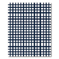 Navy Grid Geometric Graphic Tile Rug