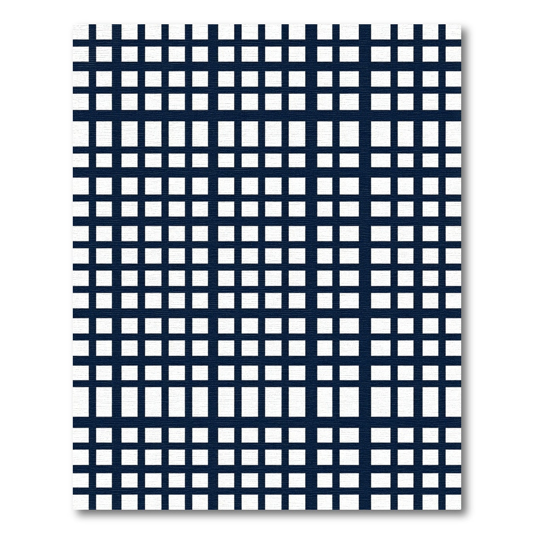 Navy Grid Geometric Graphic Tile Rug