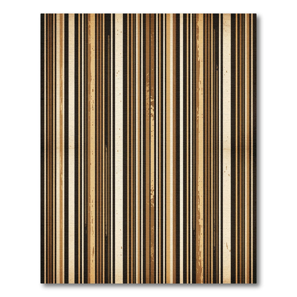 Rustic Earth Tones Vertical Stripes Rug