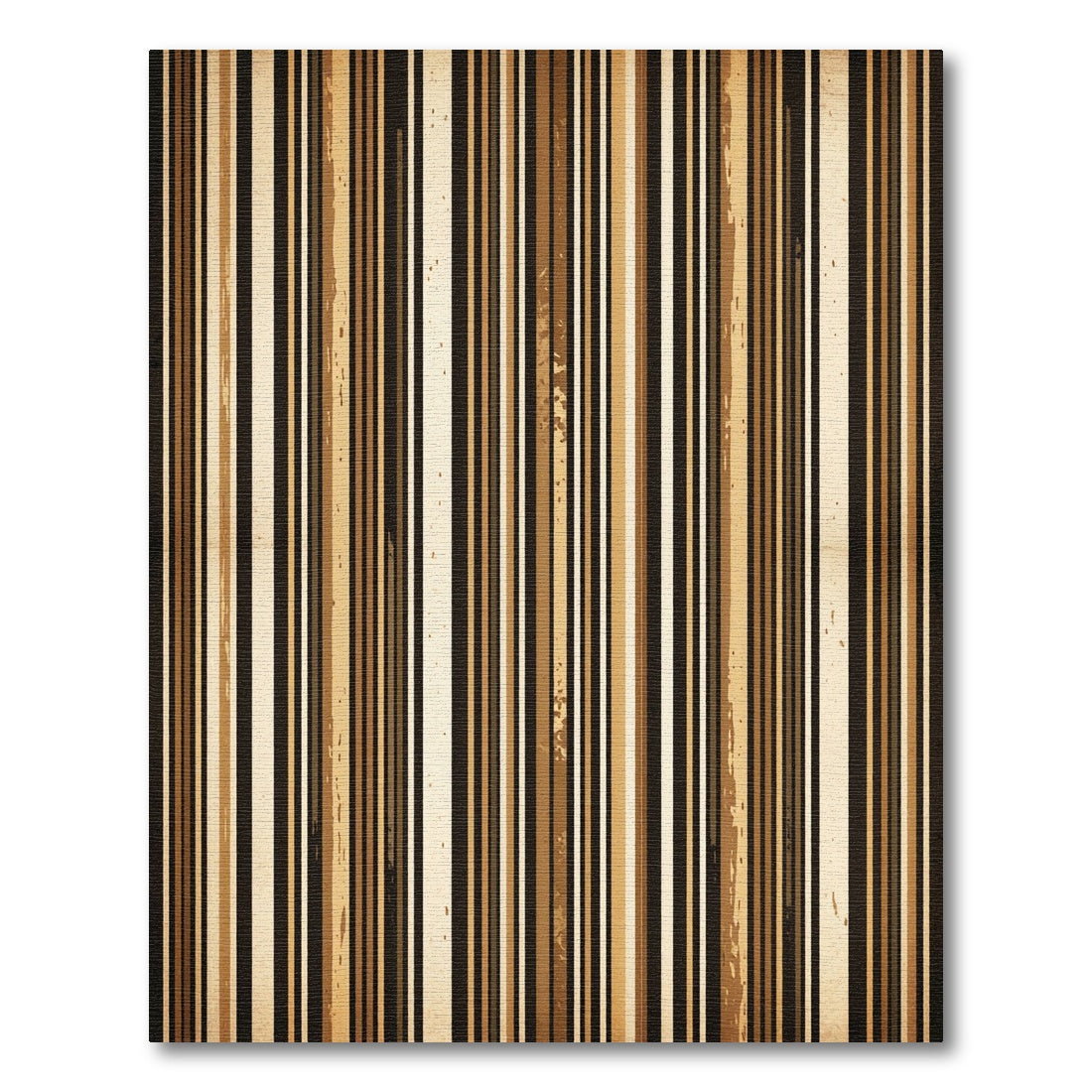 Rustic Earth Tones Vertical Stripes Rug