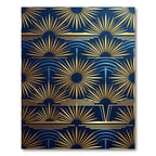 Art Deco Navy Gold Sunburst Rug