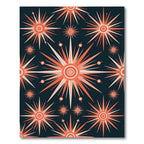 Coral Sunburst Star Burst Rug
