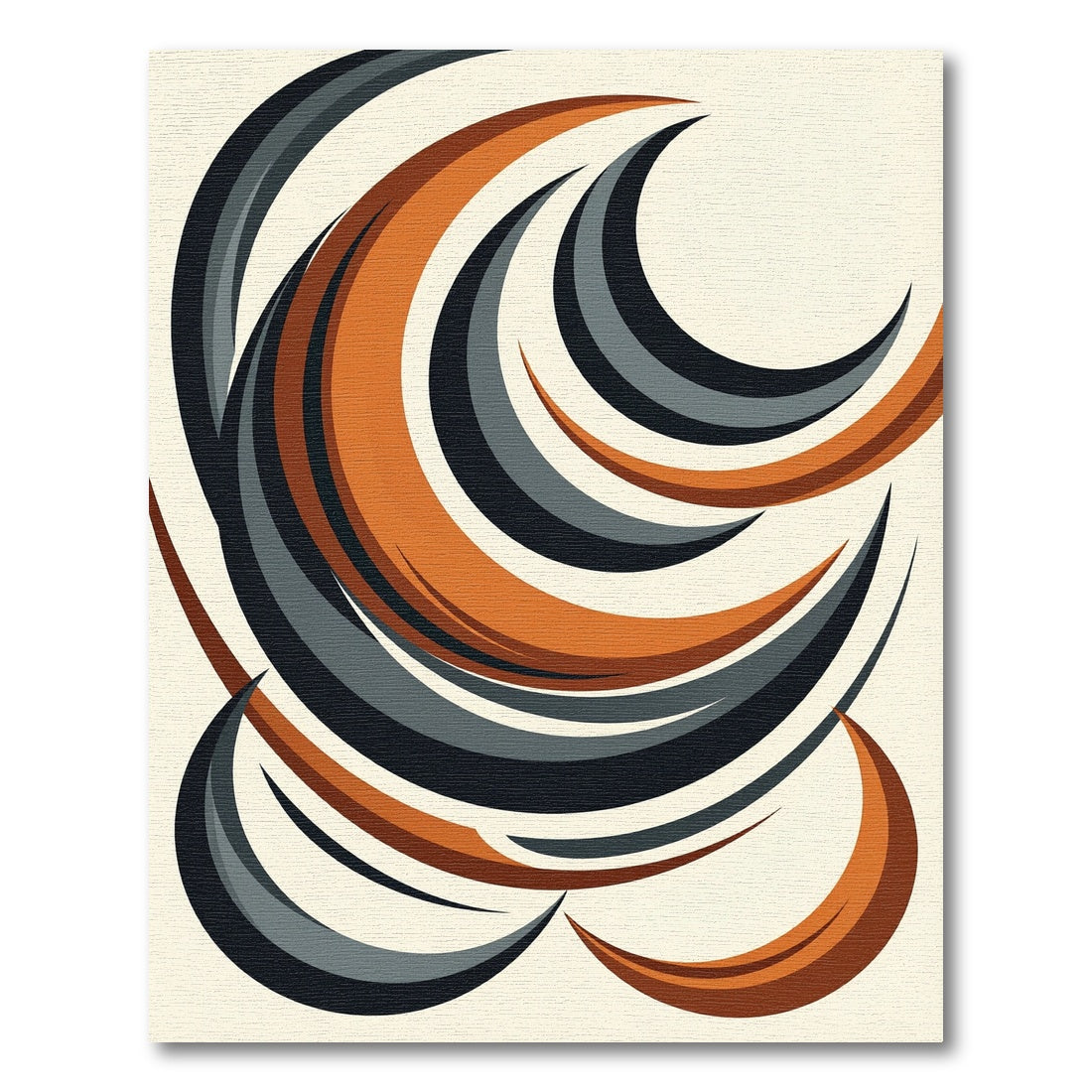 Mid-Century Modern Abstract Curved Arc Rug