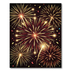 Golden Red Firework Burst Rug