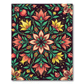 Vibrant Botanical Pomegranate Floral Medallion Rug