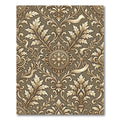 Gilded Baroque Scrollwork Medallion Overlay Rug