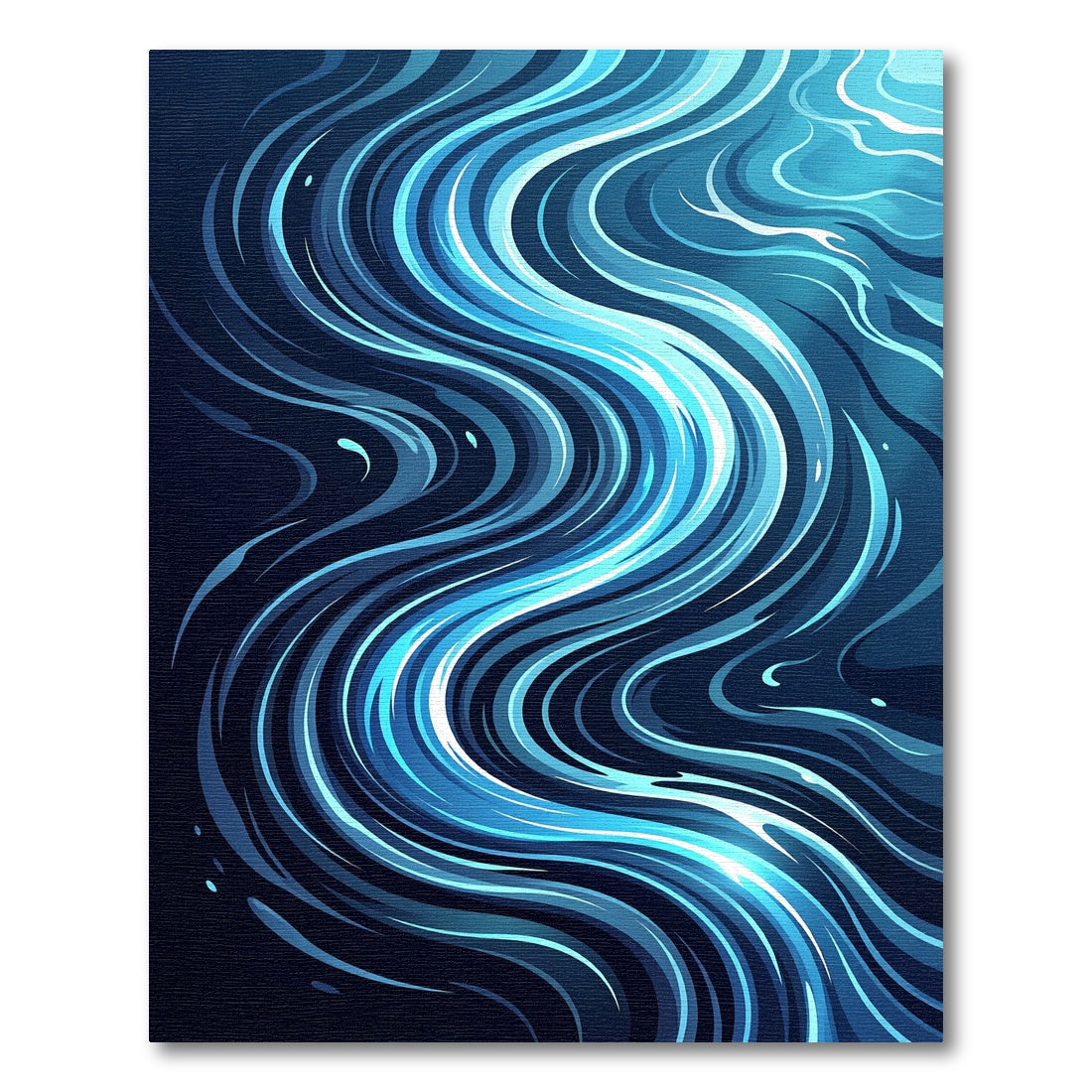 Abstract Swirling Ocean Blue Wave Rug