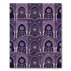 Purple Arch Floral Medallion Scene Rug