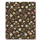 Brown Floral Garden Blossom Arrangement Rug