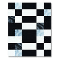 Cool Frosty Black White Squares Rug