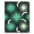 Midcentury Green Starburst Abstract Accent Rug