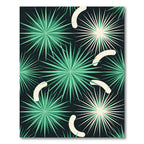 Midcentury Green Starburst Abstract Accent Rug