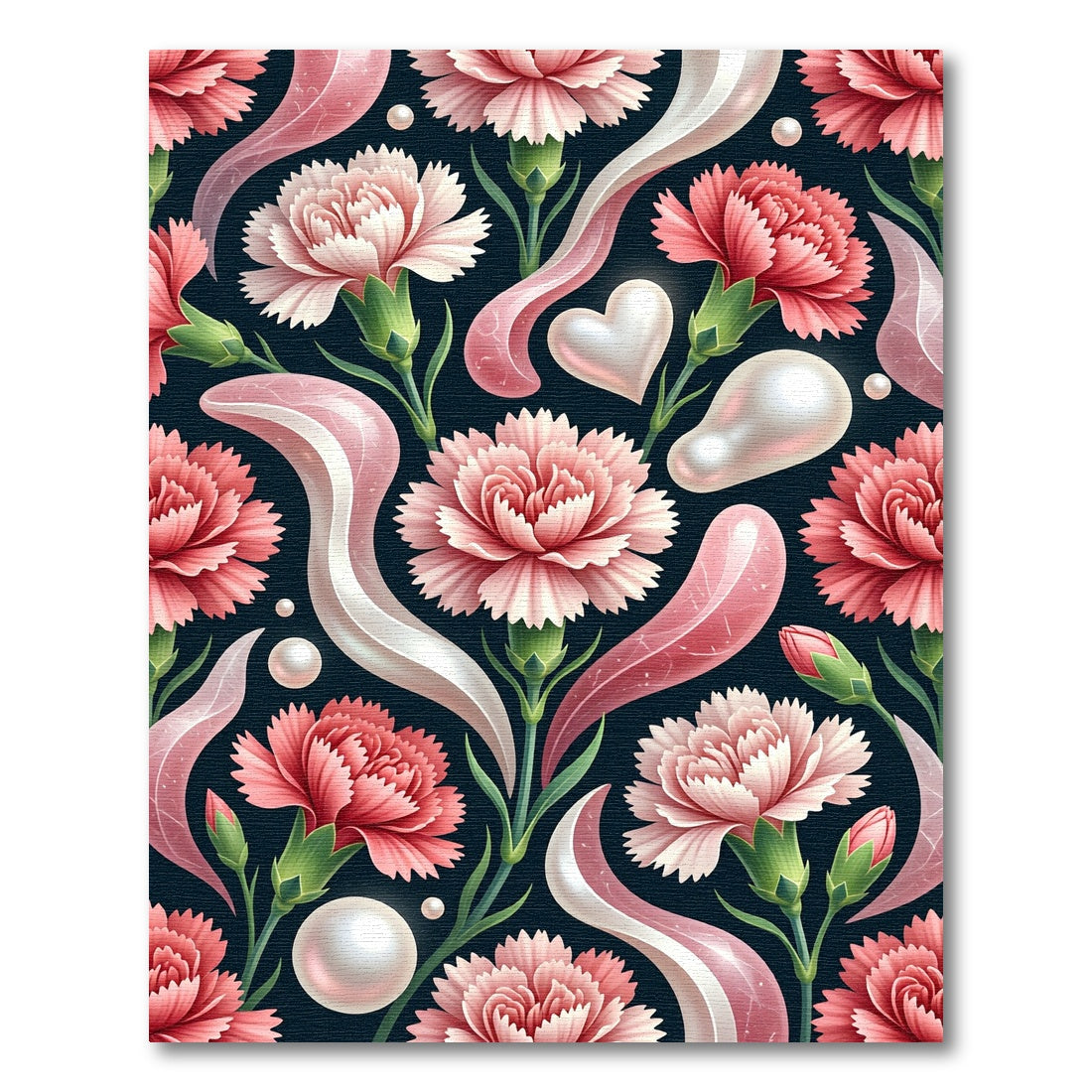 Pink Carnation Pearl Swirl Overlay Rug
