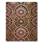 Elegant Rose Gold Ornate Mandala Art Rug