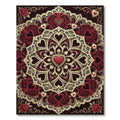 Gothic Crimson Heart Lace Medallion Rug