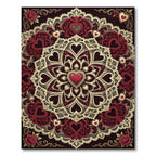 Gothic Crimson Heart Lace Medallion Rug