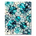 Abstract Teal Ink Splatter Liquid Art Rug