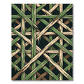 Rustic Green Wood Lattice Rug